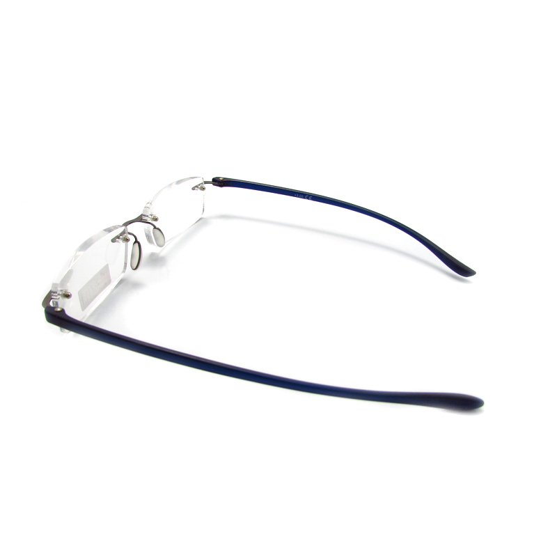 Rimless TR90 temple slim reading glasses for men 