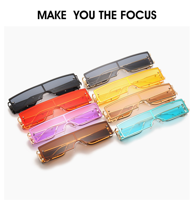 New Small Square Rimmed Piece Sunglasses