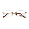 Fashion Beautiful Gold Rectangular Optical Eyeglass Frames Men Rimless Glasses Frames