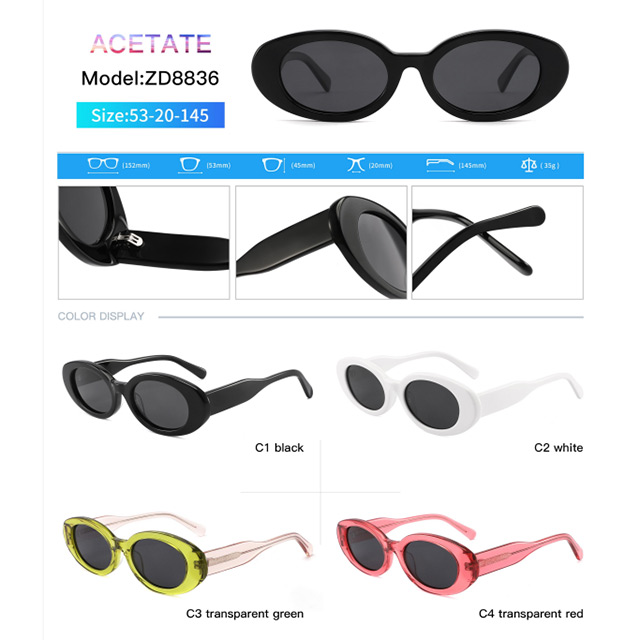 2023 Fashion Trend Sunglasses Acetate Round Frame Sunglasses Unisex