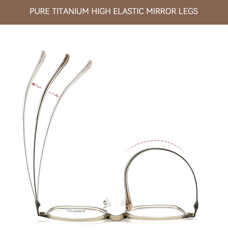 2024 New ultra light frame simple and stylish and not easily corroded TR90+ pure titanium ladies optical frame