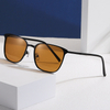 Rectangular square metal sunglasses men's anti-ultraviolet driving polarized sunglasses