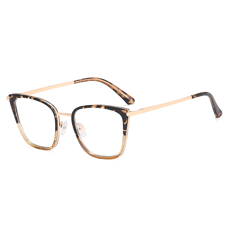 DILICN new spliced ​​two-color optical frame fashionable women's cat eye wholesale European and American best-selling models