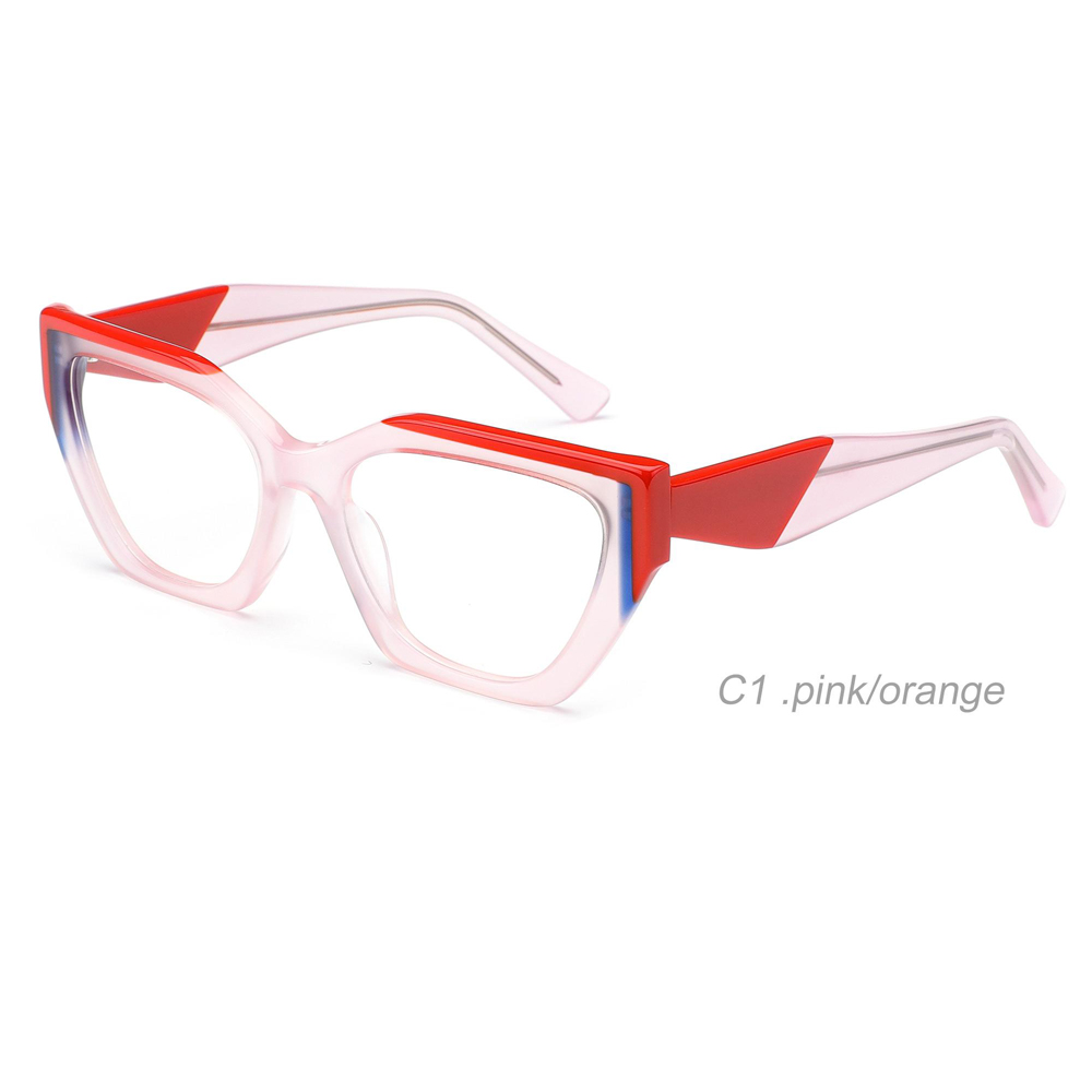 DILICN new acetate fiber optical frame for women irregular colorful splicing fashion frame