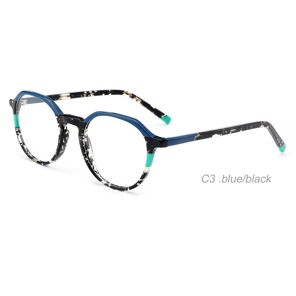DILICN new acetate fiber optical frame women's round frame colorful fashion frame LM2301