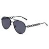 Unisex Metal Sunglasses UV400 Women's Classic Oversized Aviation Style Custom Logo Chain Arms temples Sunglasses