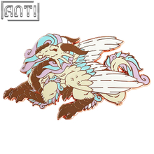 Custom Beautiful Dragon With Wings Lapel Pin High Quality Dreamy Cartoon Wonder Animals Hard Enamel Gold Metal Badge For Gift