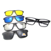 Tr90 4 In 1 Men Women Swappable Magnet Magnetic Lens Clip-On Clips On Polarized Eye Sun Glasses Frame Eyewear Sunglasses