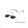 2 In 1 Men Magnet Clip on Glasses Rimless Optical Prescription Eyewear Frames Eyeglasses