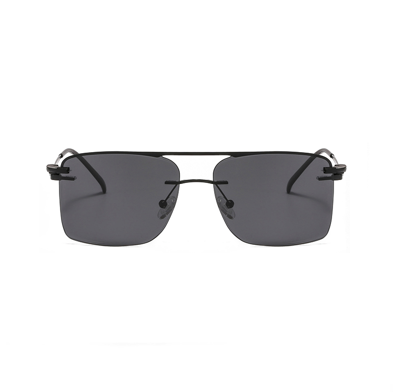 2 In 1 Men Magnet Clip on Glasses Rimless Optical Prescription Eyewear Frames Eyeglasses