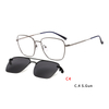 Square Magnetic Sunglasses Clip on for Men Women Metal Frame