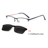 2 In 1 Magnet Clip On Sunglasses Men Metal Square Shades Sun Glasses Optical Myopia Eyeglasses Frame