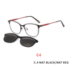 2 In1 Square Magnet Clip On Sunglasses Men Optical Prescription Eyeglasses