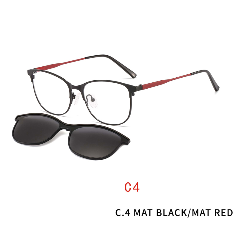 2 In1 Square Magnet Clip On Sunglasses Men Optical Prescription Eyeglasses