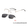 2 In1 Square Magnet Clip On Sunglasses Men Myopia Half frame Optical Prescription Eyeglasses
