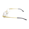 Rimless metal reading glasses for men gold color
