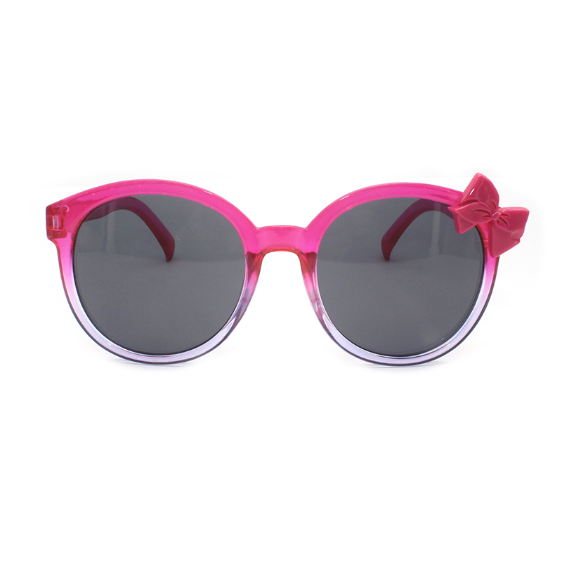 New Beautiful Bow-knot Fashion Boy Girl Round Kids Eyewear UV400 Children Polarized Sunglasses