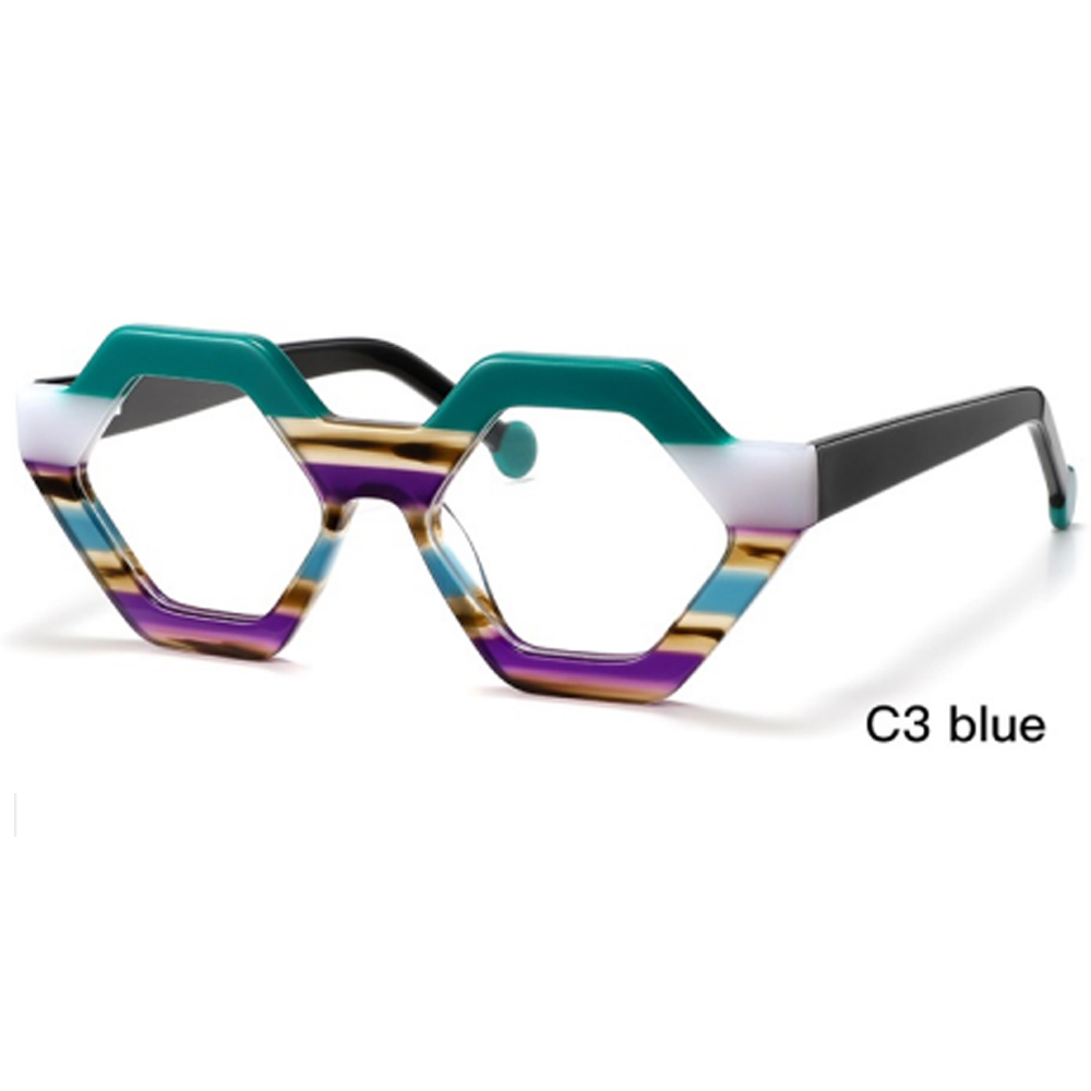 DILICN 2023 New Fashion Acetate Optical Frame Model YD1275 Polygonal frame