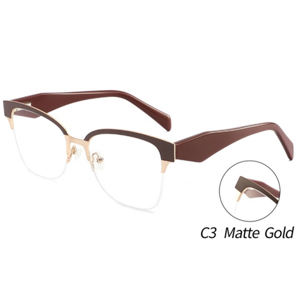 DILICN 2023 New Fashion Acetate Optical Frame Model YD1108 semicircle frames Same style as Prada