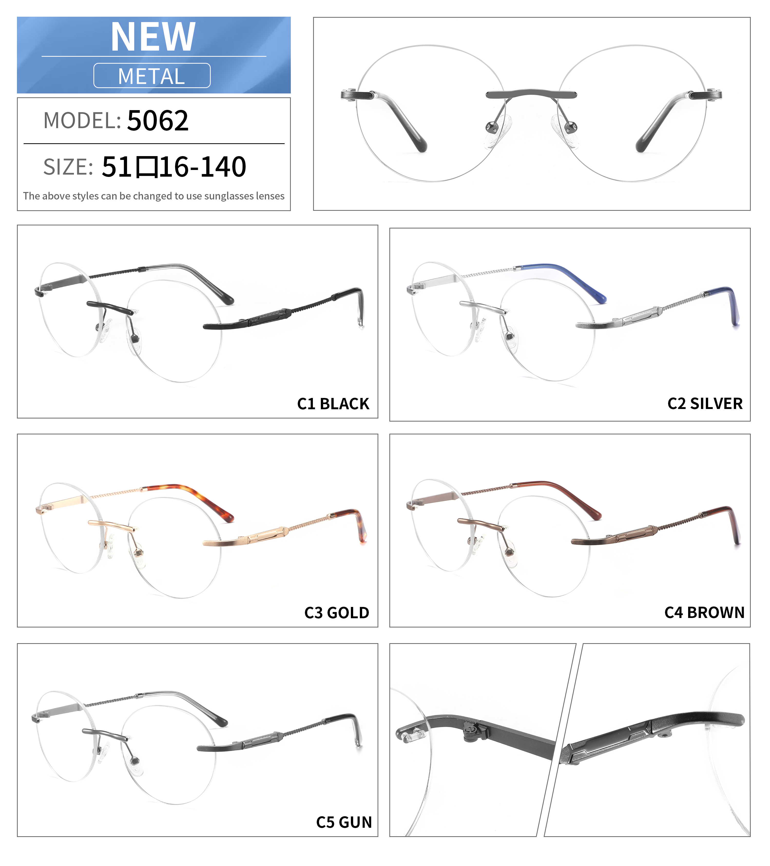 Women man Frameless Glasses Eyeglasses frames for men