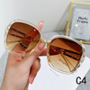 2024 Women's Retro Sunglasses with Large Frame PC Material Oval Style Fashion Trend Sunshade Sunscreen Glasses