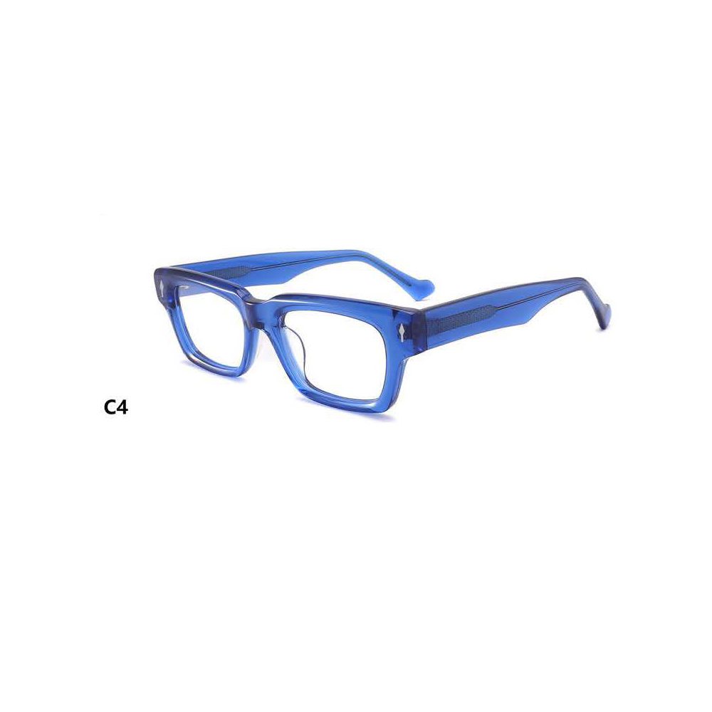 DILICN New Premium Acetate Optical Frame Thick Frame Rivet Style Rectangular