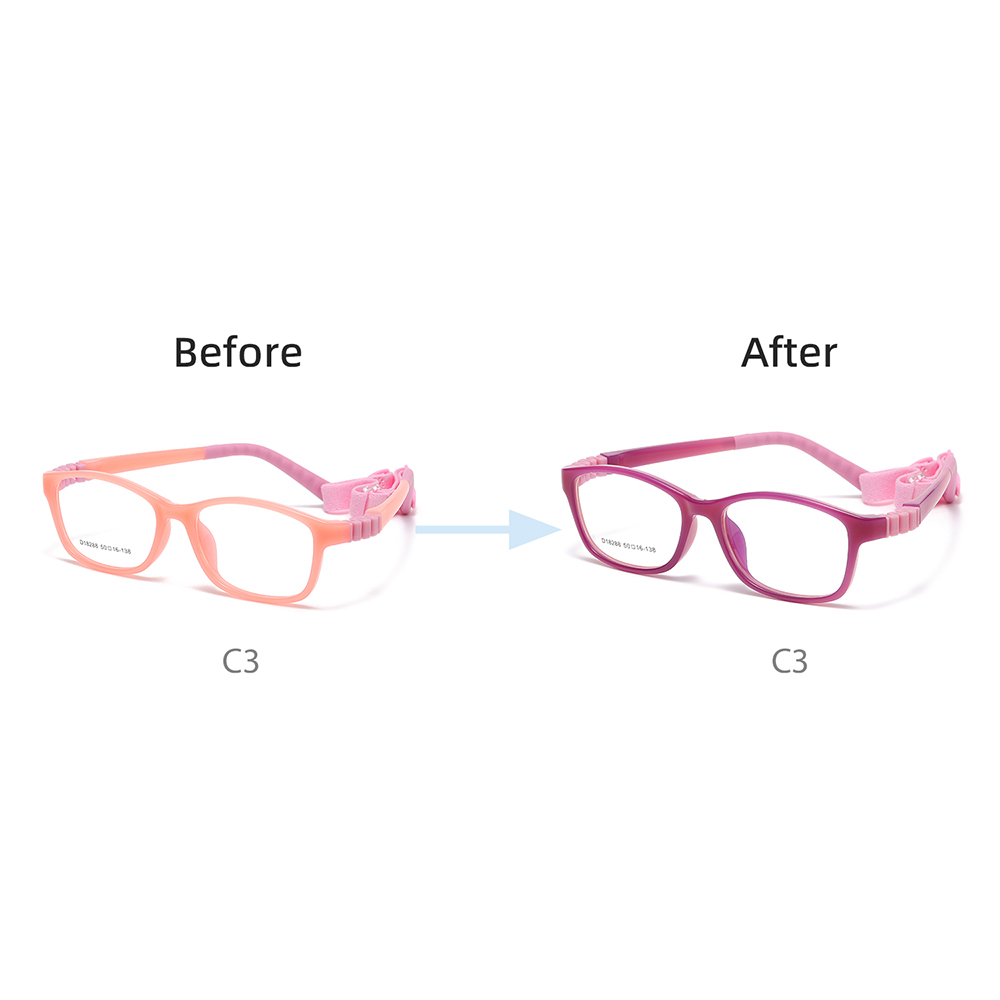 2024 New Arrival TR Silicone Spring Hinge Eyeglasses Kid Photochromic Frames Glasses