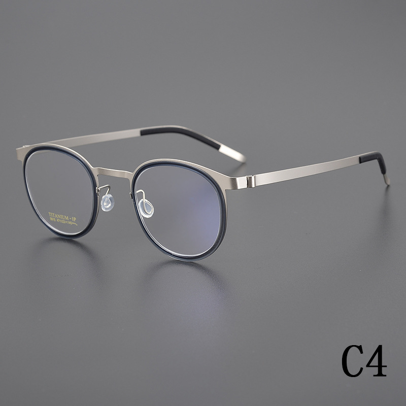 2024 new retro pure titanium round frame ultra-light men's optical frame