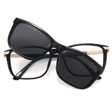 DILICN New 2023 Magnetic Clip Optical Frame, Women’s Polarized Lenses, Anti-Blue Light Glasses Fashion Glasses TR and Metal Mixed Materiale