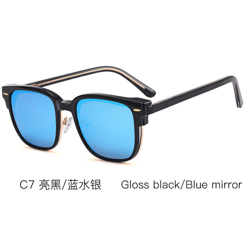 DILICN New 2023 Magnetic Clip Optical Frame, Polarized Lenses, Anti-Blue Light Glasses Fashion Glasses TR and Metal Mixed Materiale 81012
