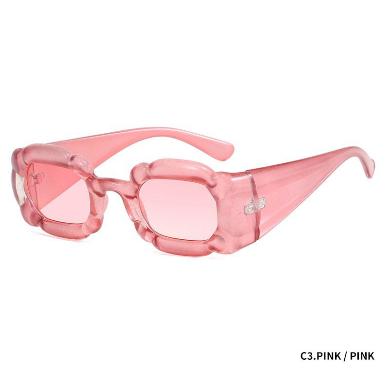 New Classic Fashion Designer Square Rectangle Sunglasses Custom Logo Candy Colors Men Women Sunglasses