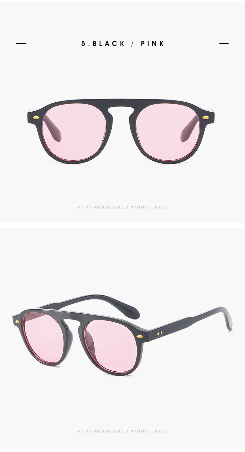 New Retro Round Rivets Sunglasses Men Fashion Jelly Ocean Orange Shades UV400 Trending Women Sun Glasses