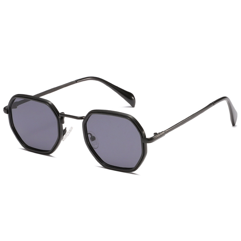 man classic luxury sunglasses high quality metal polygon sunglasses metal vintage frame for women