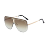 2023 New European and American Double-Bridge One-piece Fashion Frameless Sunglasses