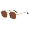 2023 New Men's Steampunk Double Bridge Sunglasses Polygonal Sunglassesrican retro half frame