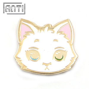 Mew white cat zinc alloy hard enamel pin