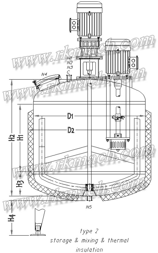 insulated mixing tank