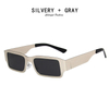 New Sun Glasses Female Hip-Hop Personality Trend Eyeglasses Steel Skin Metal Square Sunglasses