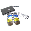 5+1 suit Fashion Clip On Sunglasses Women Frames Clips Magnetic Sunglasses Magnet eyeglasses men Clip glasses with Bag 