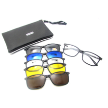 5+1 suit Fashion Clip On Sunglasses Women Frames Clips Magnetic Sunglasses Magnet eyeglasses men Clip glasses with Bag 