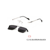 2 In 1 Men Magnet Clip on Glasses Rimless Optical Prescription Eyewear Frames Eyeglasses