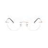 2 In 1 Clip On Sunglasses Rimless Optic Round Glasses Magnet Prescription Glasses Frame for Myopia Lenses