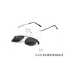 2 In 1 Men Magnet Clip on Glasses Rimless Optical Prescription Eyewear Frames Eyeglasses