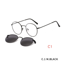 2 in1 Optical Spectacle Frame Men With Clip On Sunglasses Magnetic Glasses For Male Prescription Eyeglasses