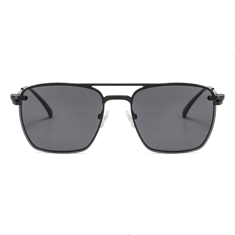 2 In1 Square Eyeglasses Frame Magnet Clip-On Sunglasses Men