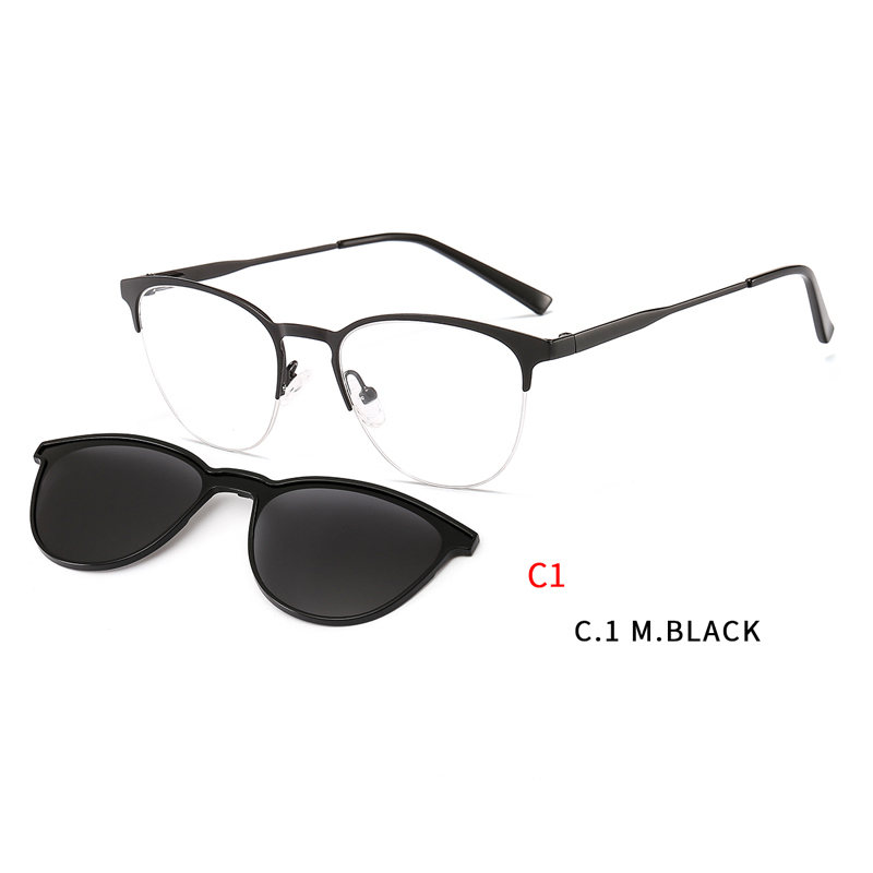 2 In 1 Magnet Clip On Sunglasses Women Metal Shades Sun Glasses Optical Myopia Eyeglasses Frame