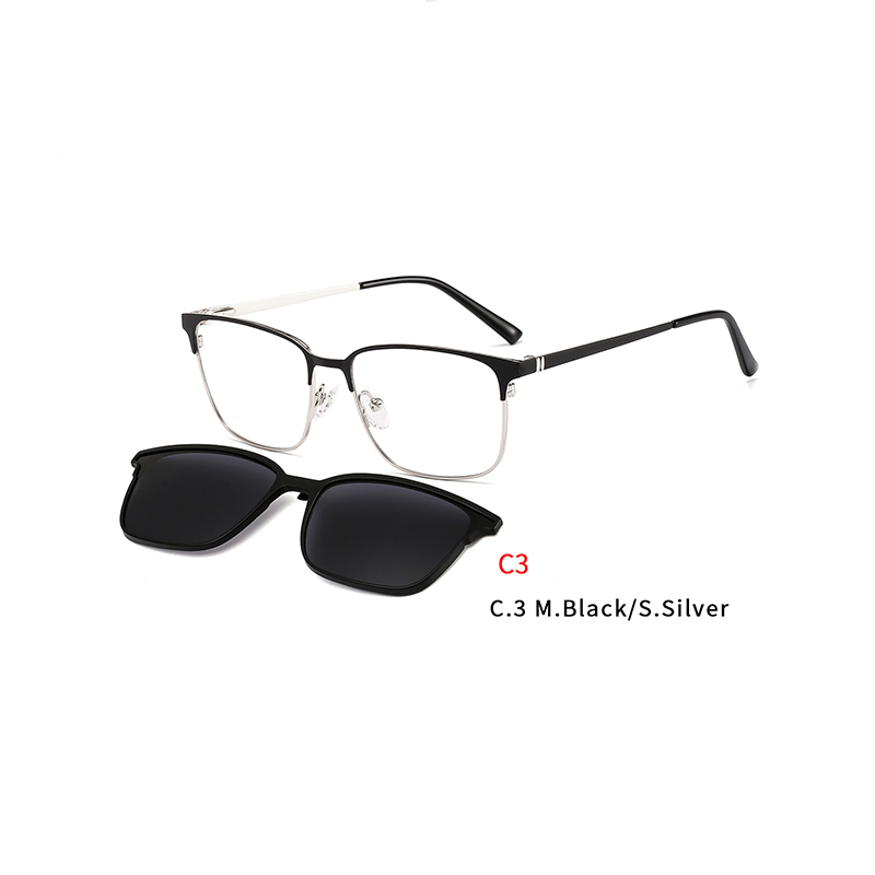 2 In 1 2020 Magnet Sunglasses Removable Lens Rectangle Clip on Myopia Sun Glasses Driving