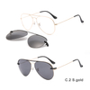 2 In1 Aviator Magnet Clip On Glasses Men Frame Prescription Magnet Clip On Sunglasses Male Myopia Optical Eyeglasses Frame
