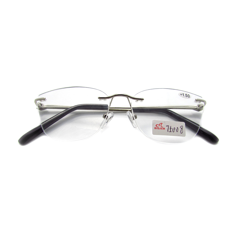 Rimless metal readers for men