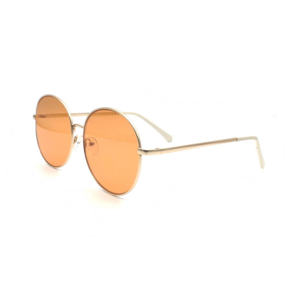 Fashion Round Oversized Round Stainless Steel Women's Metal Frame Polarized Sunglasses